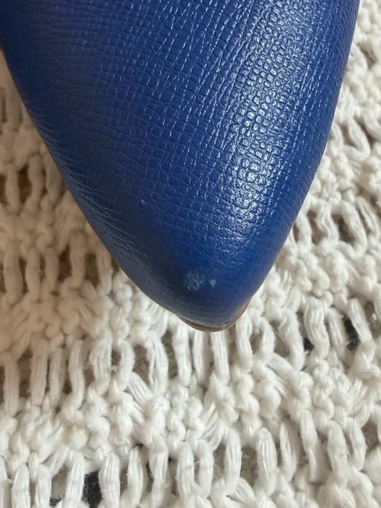 MICHAEL KORS Flex Mid Electric Blue Leather Pointed Toe 2.5” Heel Pumps Size 8M - Picture 7 of 12